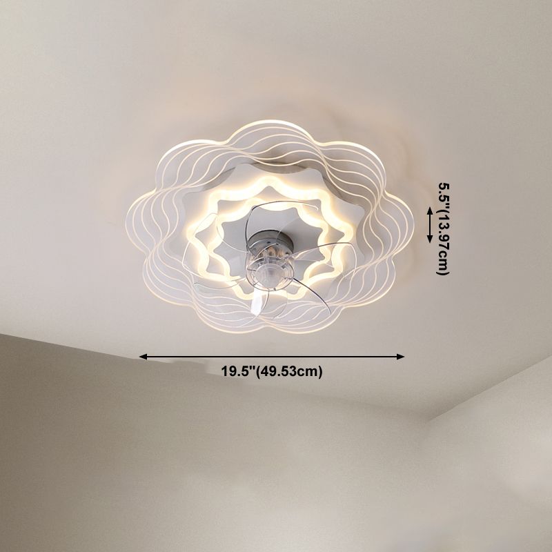 Lampada a ventola a soffitto in metallo in stile semplice per la camera da letto