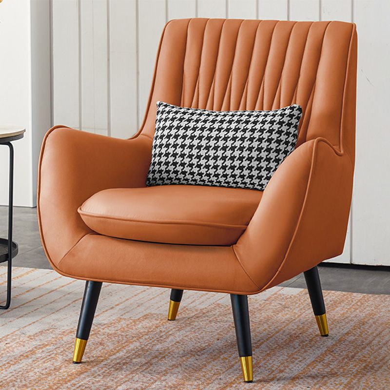 Faux Leather 31.5"W x 27.5"D x 35.4"H Armchair with Basic Four Legs for Bedroom