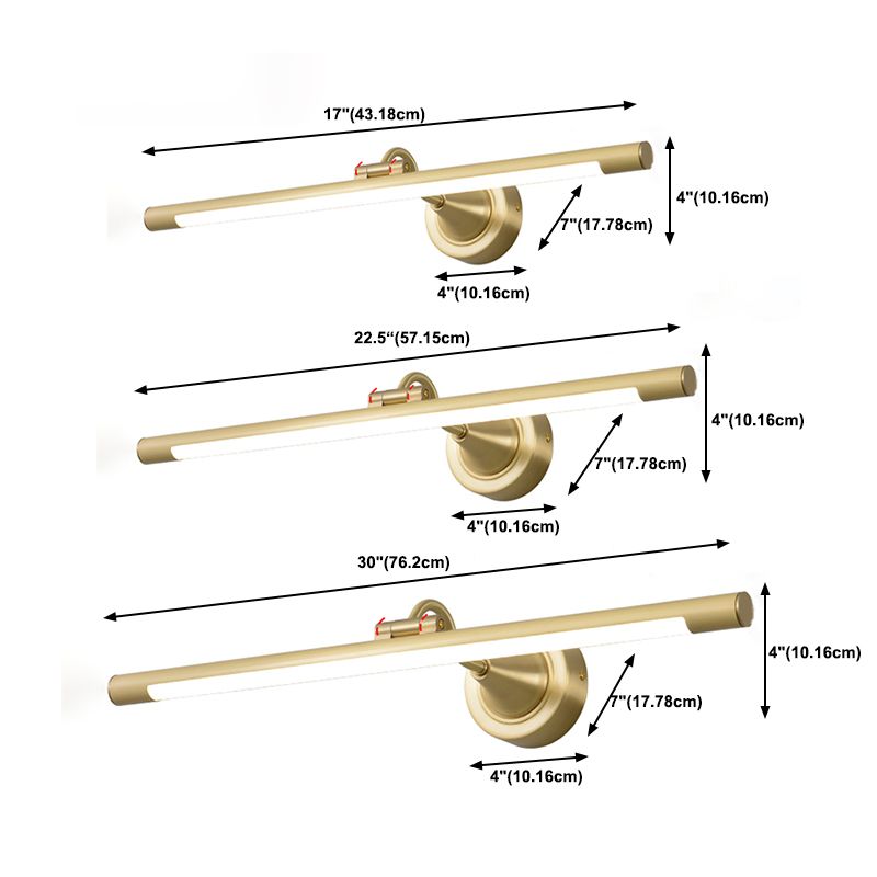 Metal Linear Shade Wall Sconce Modern Style Modern Single Mirror Specchio Apparecchiatura da parete