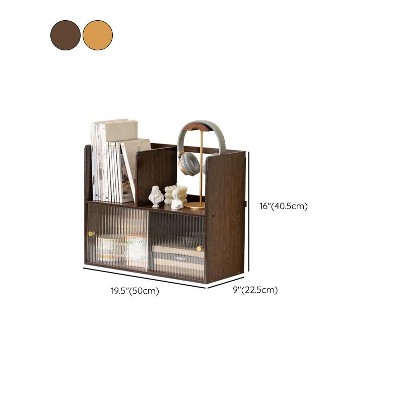 Contemporary Open Back Horizontal Bookshelf Bamboo Bookshelf for Office