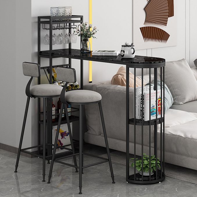 Bar Height Pub Table Specialty Glam Double Pedestal Bar Table for Bar