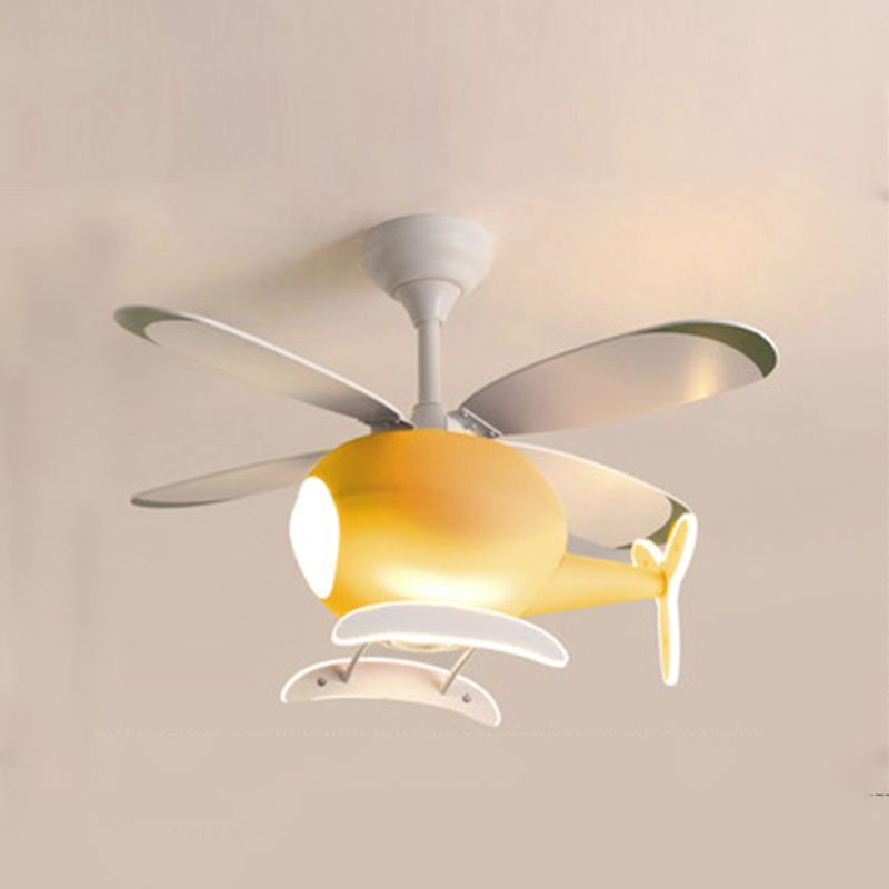 Lampada da ventola a ventola a soffitto in metallo moderno semifulmine a soffitto con 4 ventole lama