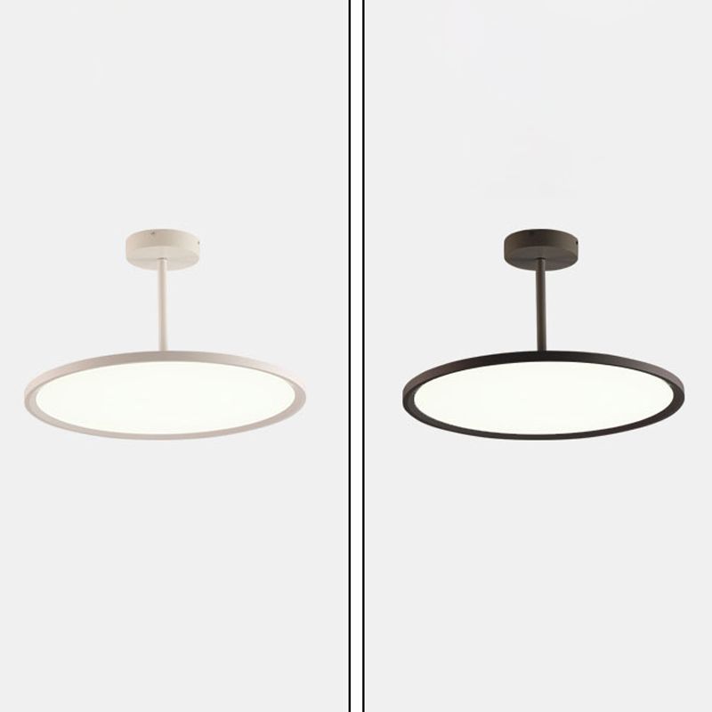 1 Light Round Suspension Pendant Modern Style Metal Down Lighting