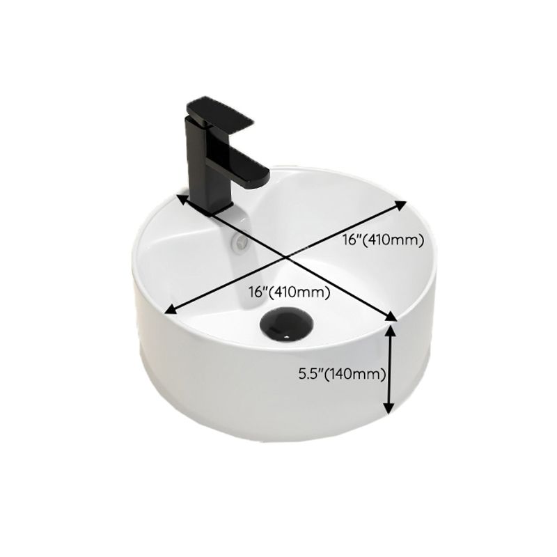 Round Vessel Bathroom Sink Vitreous China Vessel Lavatory Sink