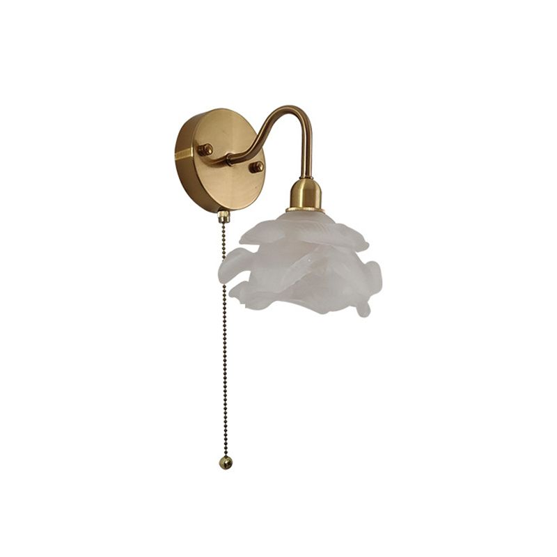 Flower Wall Lighting Modern Glass 1 Light Rustic Wall Sconces in Gold