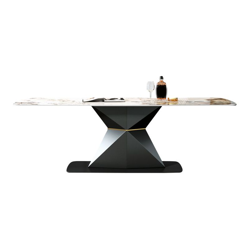 Modern Sintered Stone Top Dining Set Rectangle 1/2/5/7 Pieces Dinette Table Set