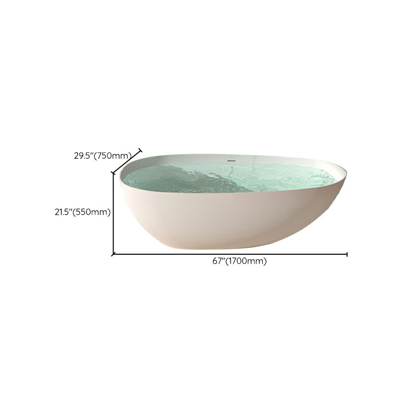 Modern Style Freestanding Soaking Bathtub Stone Bathroom Bathtub in White