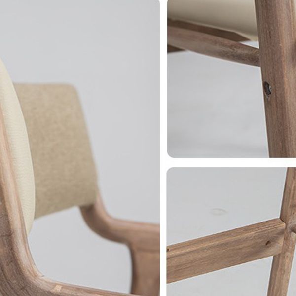 Silla de comedor tapizada de madera con respaldo abierto, sillón de estilo rural interior, individual