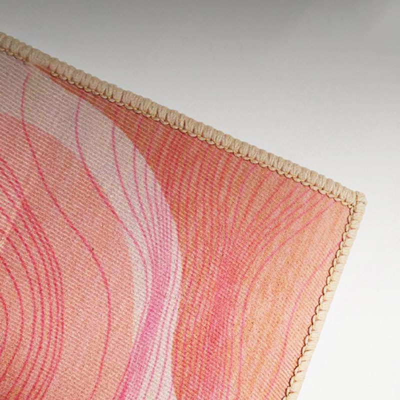 Pink Contemporary Carpet Polyester Color Piece Carpet Washabke Carpet for Living Room