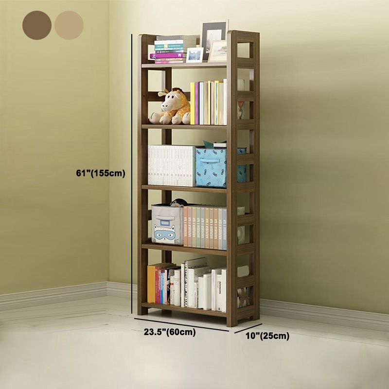 Modern Style Open Bookshelf Solid Wood Etagere Shelf Bookcase