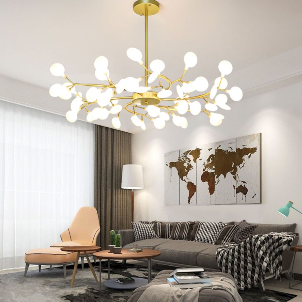 Heracleum Chandelier Light Fixture Modern Designer Acrylic Pendant Lighting for Restaurant