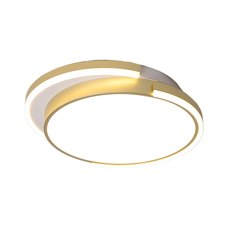 18"/22.5" W 2-Layer Round Flush Mount Lamp Metal Modernist LED Ceiling Light Fixture in Gold