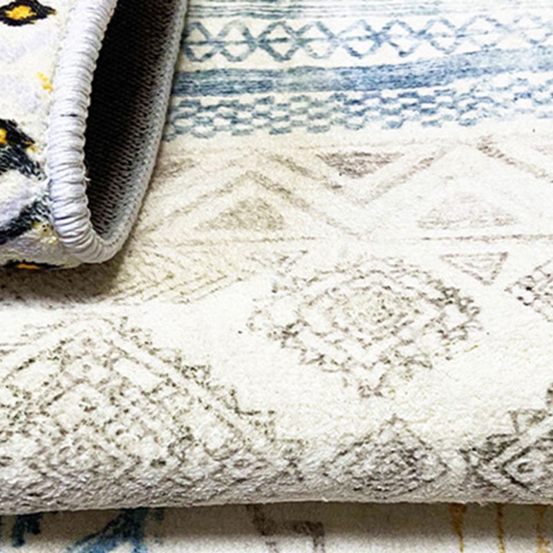 Wit modern tapijt polyester patroon tapijt wasbaar binnenvleedig voor salon