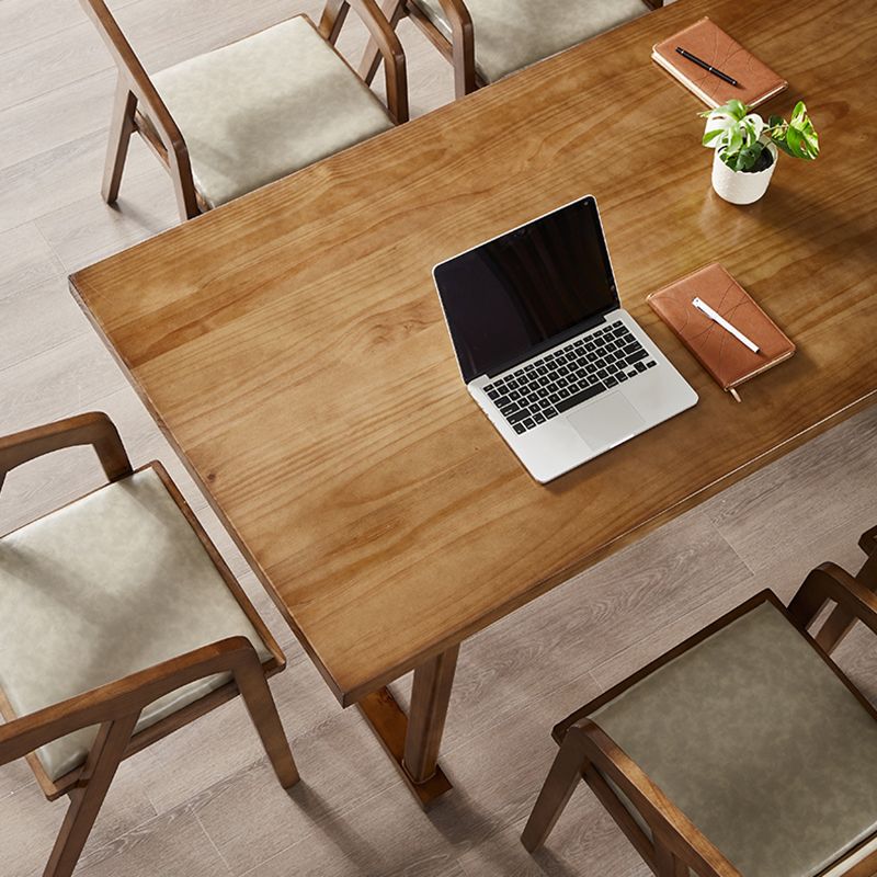 Mesa de comedor blanca de madera maciza rectángulo Simplicidad Mesa base de caballete para comedor