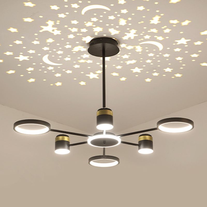 Multi Light uniek hangende kroonluchter moderne stijl metalen hangende lamp voor slaapkamer