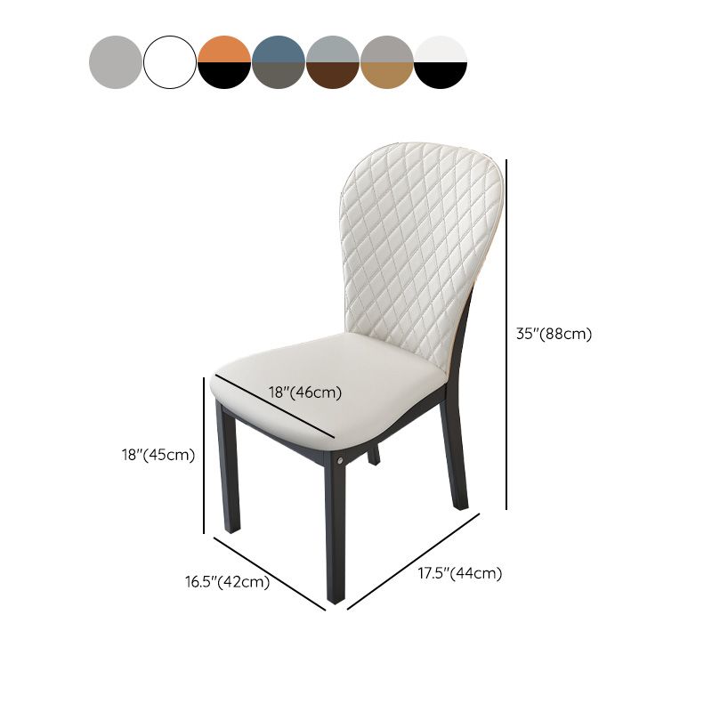 Contemporary Wood Dining Armless Chairs Upholstered Side Chairs for Restaurant Use