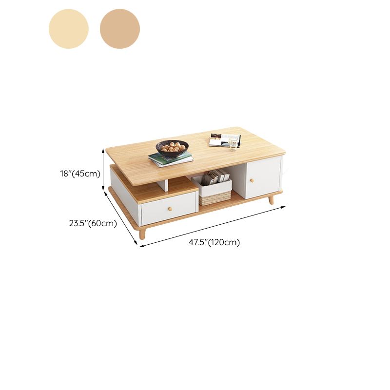 Artificial Wood Coffee or End Table Rectangular Coffee Table with Storage