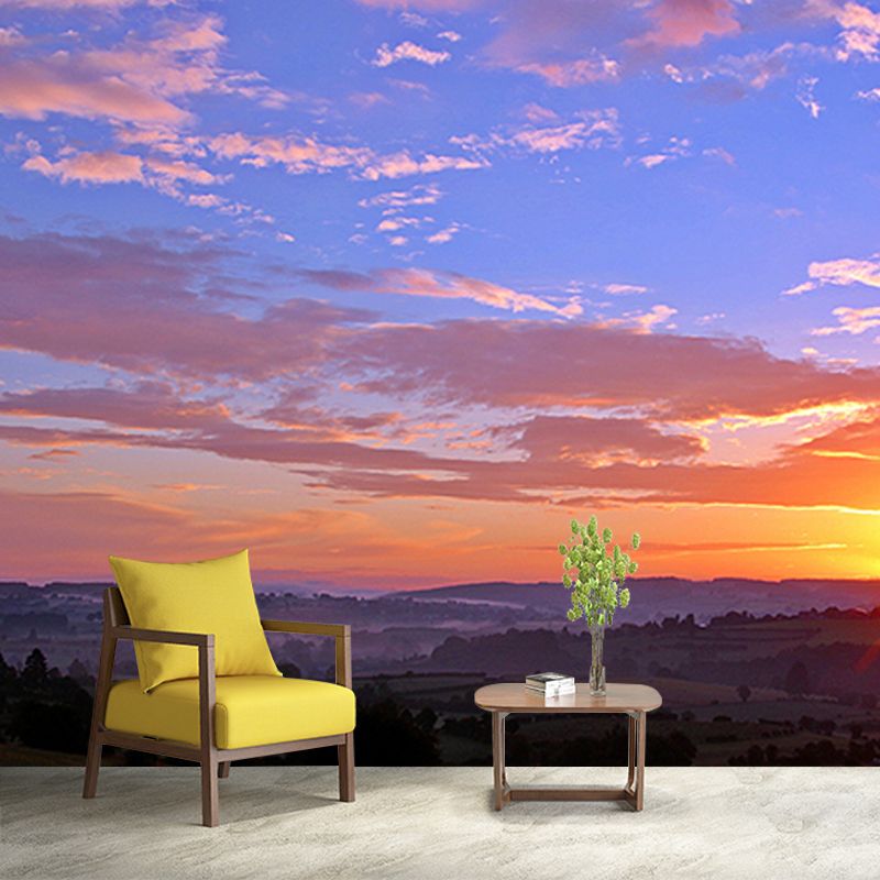 Eco-friendly Wall Mural Wallpaper Setting Sun Photography Sitting Room Wall Mural