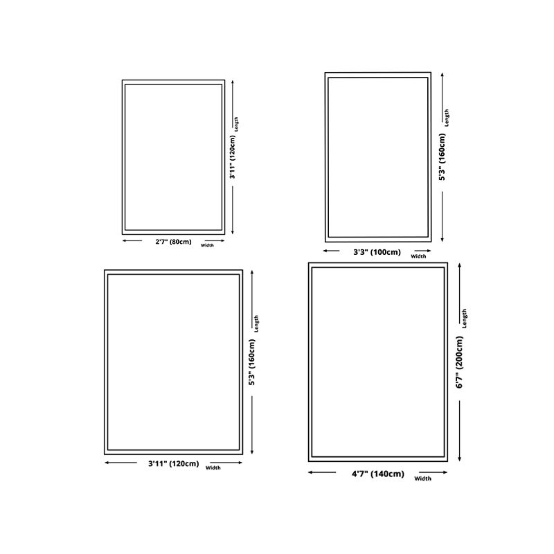 Minimalist Polyester Carpet Color Block Area Rug Non-Slip Backing Carpet for Living Room