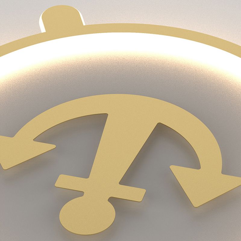 Mediterran Flushmount Light Nordic Modern Minimalistisch Kreativ Warm Golden Ruder Kinder Zimmer Zimmer-Zimmer-Studie Deckenlampen