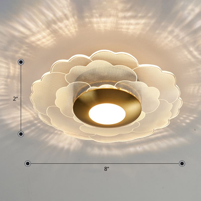 Clear Flower Wall Sconce Light Art Deco Acrylic LED Wall Lighting for Living Room