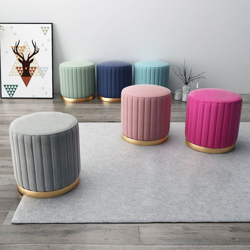 Gorgeous Round Pouf Solid Color Stain Resistant Pouf for Drawing Room