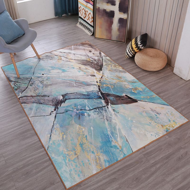 Creative Abstract Pattern Indoor Rug Simple Polyester Rug Washable Anti-Slip Rug for Living Room