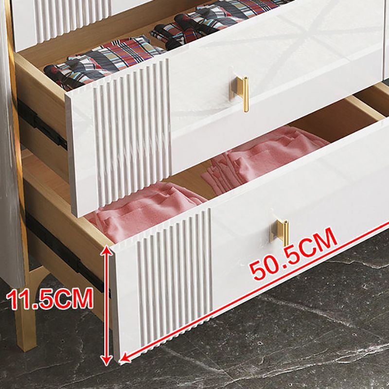 Classic Glam Double Dresser Stone Horizontal Storage Chest with Drawers for Bedroom