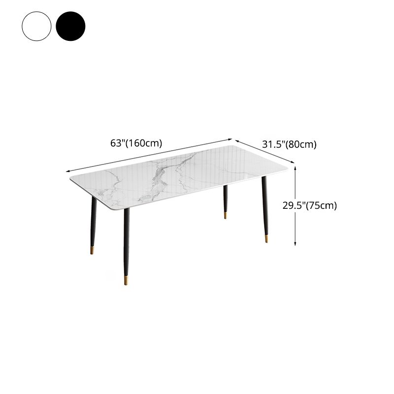 Nordic 1/2/5/7 Pieces Dining Set Sintered Stone Dining Table with Leather Chairs