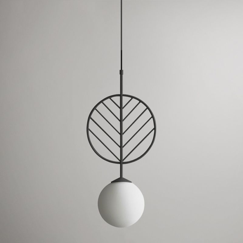 Créatif 1-Light Plafond pendentif feuille de verre clair lampe suspendue pour la salle à manger