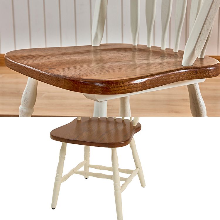 Solid Wood Traditional Dining Room Chair Matte Finish Windsor Back Side Chair