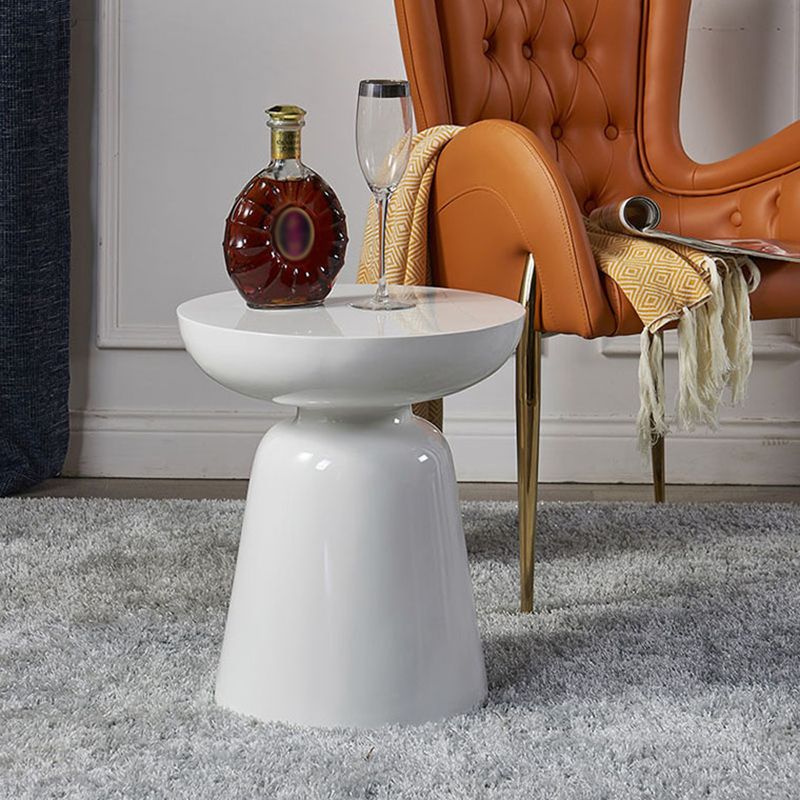 16.3"/19.7" Round Side Table Pedestal Glass Reinforced Plastic End Table