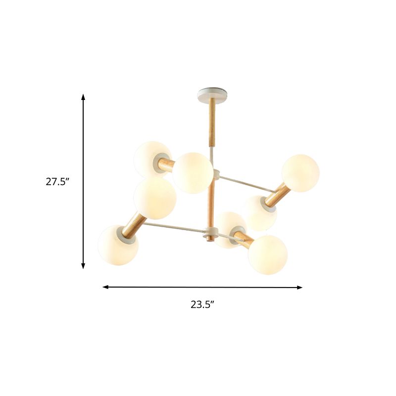 Candelera de vaso de ópalo Candelier Multi-Head Contemporáne Costa Iluminación para sala de estudio