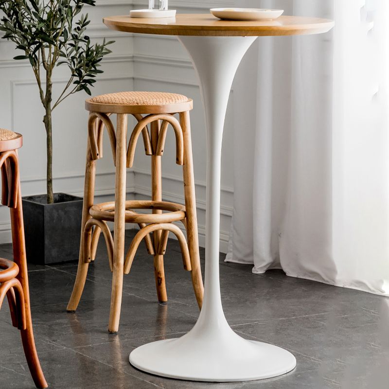 Metal Pedestal Bar Height Table Industrial Round Bar Dining Table