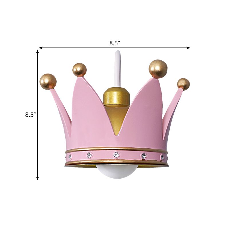 Kronkinder Schlafzimmer Wandleuchten Metall 1-Spur Kinder Stil Wandmontiertes Licht in Gold/Rosa