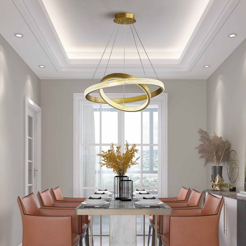 Multi Lights Circle Pendant Chandelier Modern Style Metal Hanging Lamps