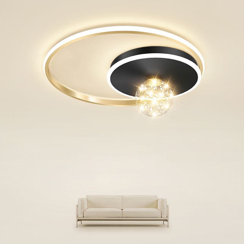 Modern Minimalist Style Geometric Flush Mount Ceiling Light Fixture Metal Flushmount Ceiling Lamp