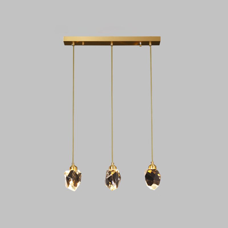 Contemporary Style Geometry Shape Island Lights Crystal Pendant Lights in Gold