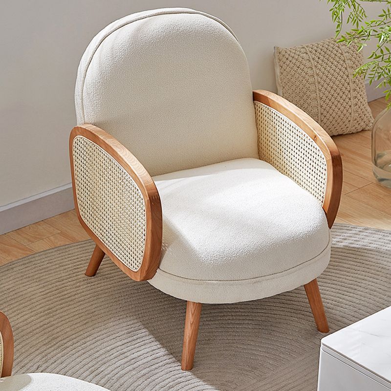 31.49" H Square Arm Solid Color Fleece Wooden Rattan Sofa for Apartment