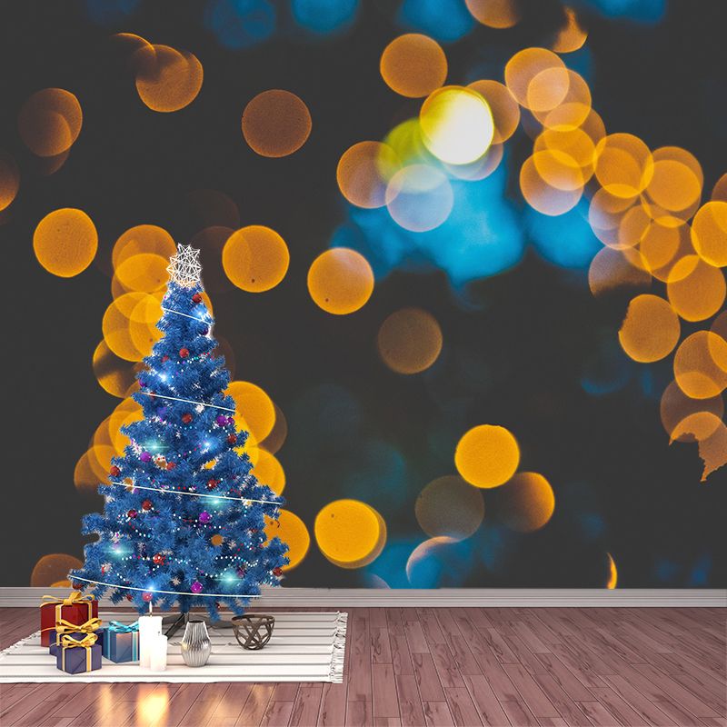 Horizontal Illustration Bokeh Wall Mural Moisture Resistant for Home Decoration