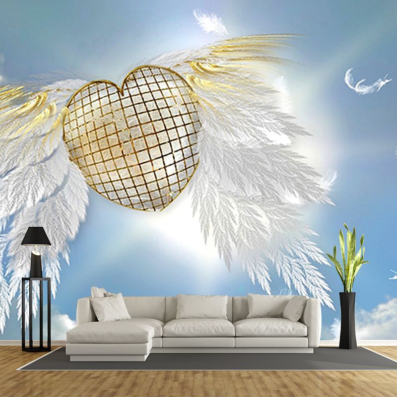 Decorative Wall Mural Feather Printed Sitting Room Wall Mural