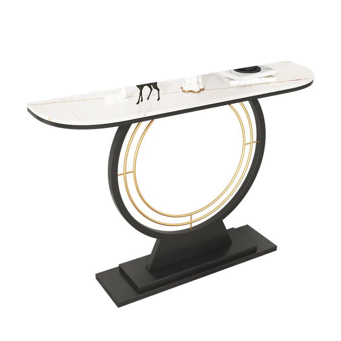 Contemporary Half Moon Console Accent Table Antique Finish Console Sofa Table