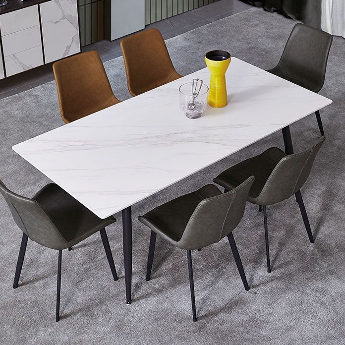 Metal Modern Dining Set with Solid Back Chairs 1/2/4/5/7 Pieces Dinette Set