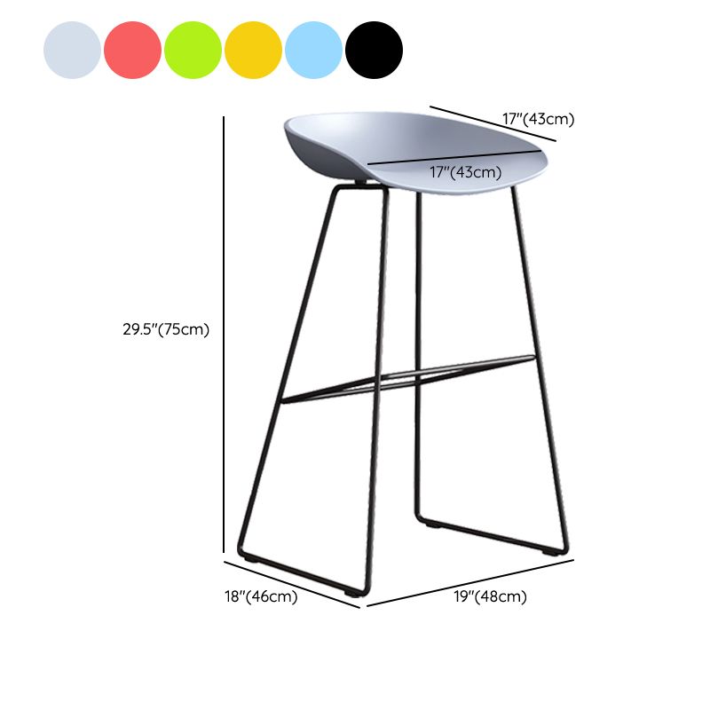 Contemporary Style Plastic Counter Stool Counter Height Bucket Bar Stool