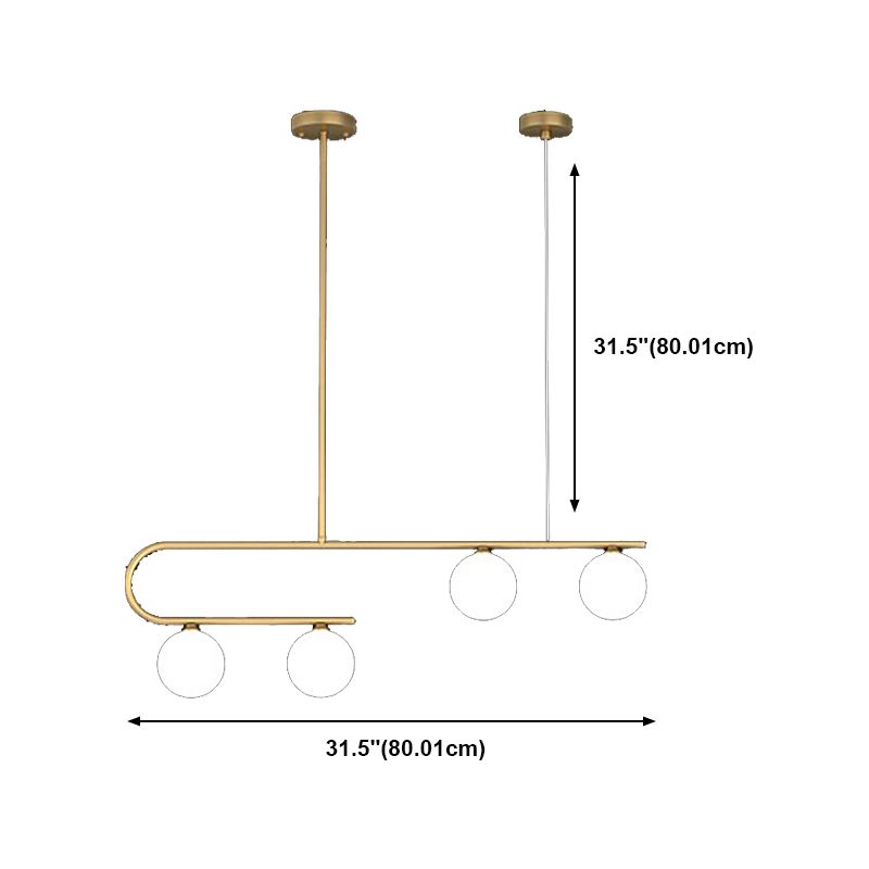 Glass Ball Shape Island Chandelier Light Modern Style Chandelier Lighting Fixture