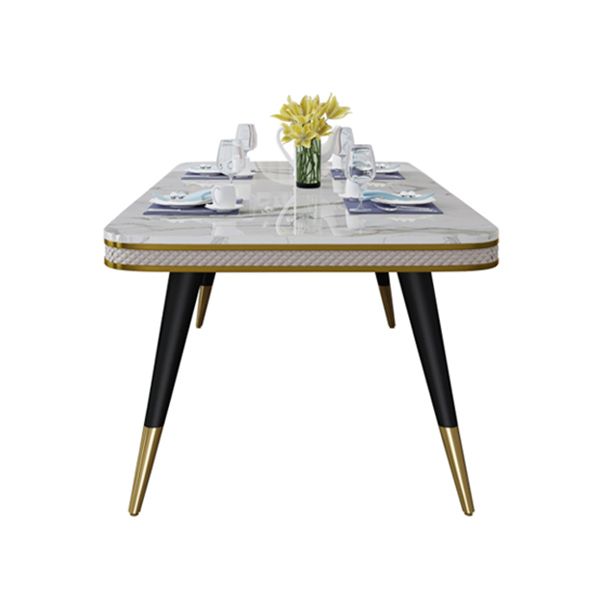 Contemporary Dining Table Sets with Sintered Stone Table and Cushion Chairs