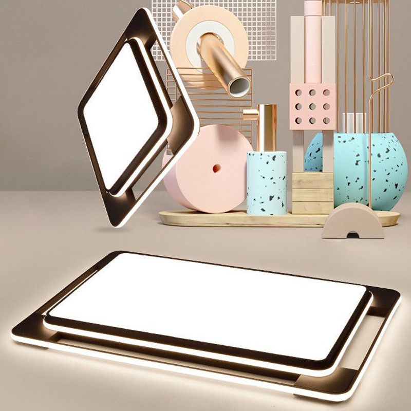 Plafonnier LED en forme de géométrie, moderne, en fer, 3 lumières, encastré, pour le salon