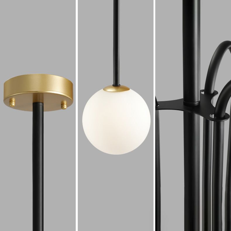 Lampadario opaco di vetro latte moderno di illuminazione lampadario moderno per la camera da letto del soggiorno