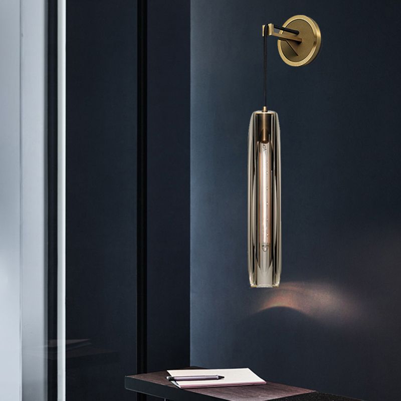 Modern Crystal Shade Wall Lighting Fixtures 1-Light Wall Lamp for Dining Room