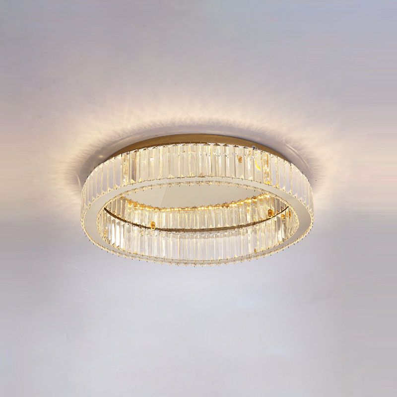 Gold Stainless-Acier LED Flush Mount in Modern Creative Style Crystal Ceiling Light for Bedroom